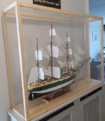 frame vitrine voor tall ship, scheepsmodel, zeilboot.